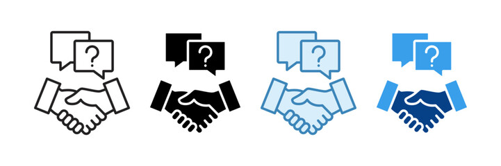 Contract Negotiate Icon Set Multiple Style Collection