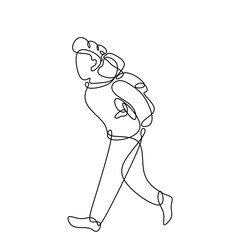 Vector continuous line art illustration of a father carrying or piggyback  his child on his back. Perfect for father's day, family themes, parenting visuals, and emotional illustrations. ,