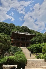 Fototapeta premium Korean Temple with Stone Stairway