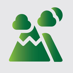 MOUNTAIN icons and logos about nature and its surroundings