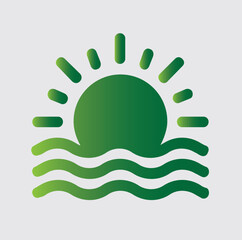 SUNSET icons and logos about nature and its surroundings