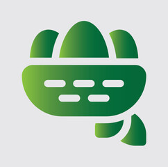eegs on basket icons and logos about nature and its surroundings