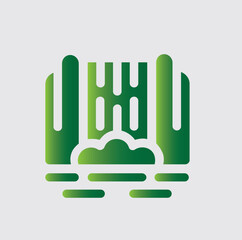 waterfall icons and logos about nature and its surroundings