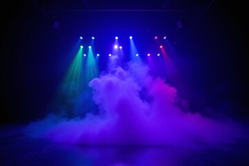 stage with purple and blue lights on it 1
