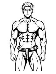 Fototapeta premium strong man in black and white