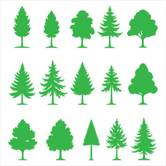 Fototapeta premium trees silhouettes on the white background