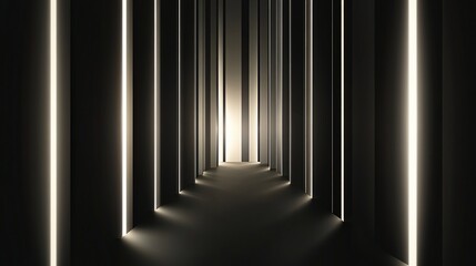 Obraz premium Illuminated Pathway, A Study in Light, Shadow, and Architectural Depth