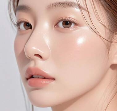자연스러운 메이크업의 아름다운 여성 포트레이트, Beautiful Korean Woman Portrait with Natural Makeup