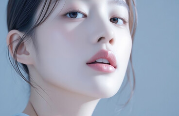 자연스러운 메이크업의 아름다운 여성 포트레이트, Beautiful Woman Portrait with Natural Makeup