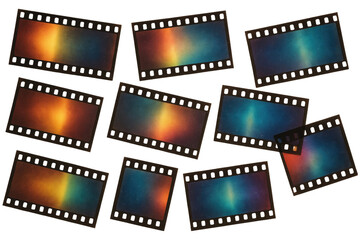 Obraz premium Colorful film strips isolated on a white background