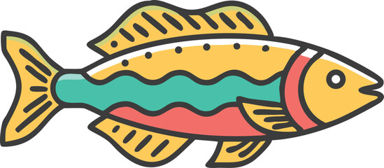 Serpae tetra fish illustration on white background