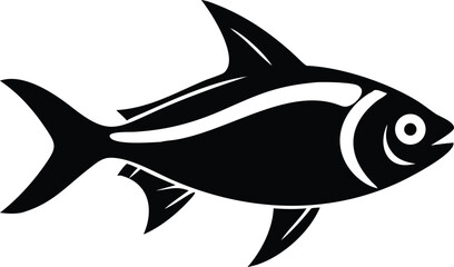 Serpae tetra fish illustration on white background