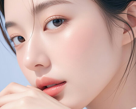여성 아름다움 얼굴 눈 헤어 메이크업 패션, Korean Woman Beauty Face Eyes Hair Makeup Fashion