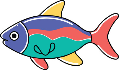 Serpae tetra fish illustration colorful aquatic life design