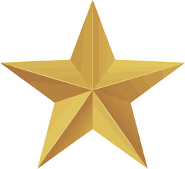 Obraz premium Golden five pointed star wooden texture background image for design projects icon brown shape shiny award decor craft