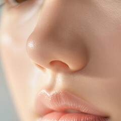Fototapeta premium 아름다운 여성의 클로즈업 미소, Beautiful Woman's Closeup Smile