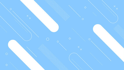 Abstract Background with Memphis Element with Blue White Pastel Color