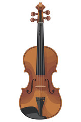 Fototapeta premium Beautiful vintage violin illustration with intricate wooden design details showcasing musical instrument art bow old