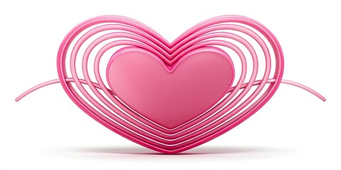 Happy Valentine's Day Minimalist Pink Heart Design - Simple Love Logo Concept