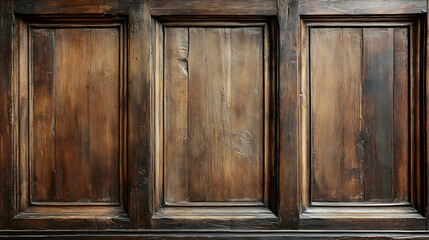 Rustic Wood Paneling with Vintage Finish and Textured Grain Details