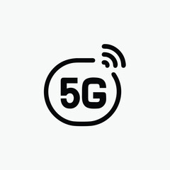 5G Icon, vector, sign and symbol for internet and electronic devices fully editable vector template	