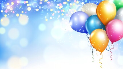 Colorful Balloons and Festive Decorations happy birthday background