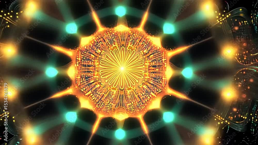 Aufkleber vibrant kaleidoscopic pattern showcasing radiant colors and intricate designs, creating a mesmerizin