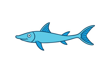 Detailed swordtail fish illustration on white background