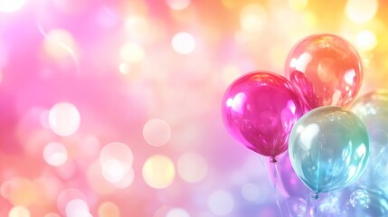 Celebration Balloons in Vibrant Colors happy birthday background
