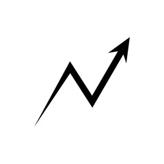 Up arrow icon with pointed style. Financial growth sign. Upward trend symbol