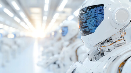 Futuristic astronaut suit with advanced technology in a modern space environment, showcasing innovation and exploration.