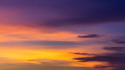 Fototapeta premium Vibrant sunset gradient from orange to purple, serene and abstract. Nature's breathtaking color symphony.