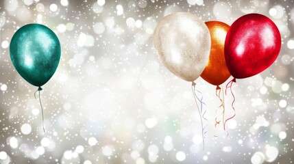 Festive Balloons Against a Bokeh Background happy birthday background