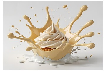 splash of milk isolated on solid background