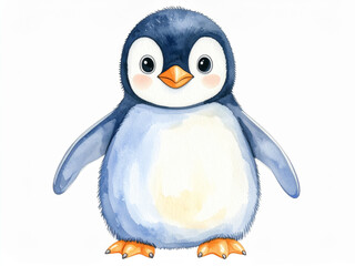 Obraz premium Cute animal watercolor illustrations_penguin