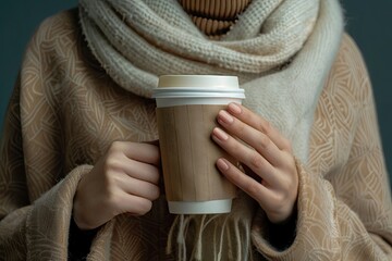 Detailed Visual  of Midsection of Woman Drinking Coffee Cup