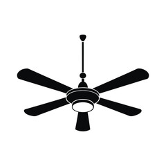Vector illustration of a ceiling fan, a symbolic object providing air and light for home or business design