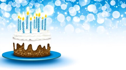 Birthday Cake with Candles - Festive Celebration happy birthday background