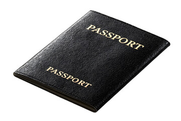 Elegant Black Passport on a transparent background for Travel and Identification