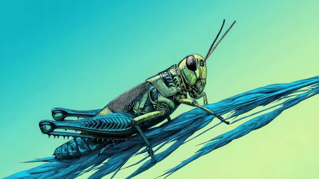Stylized grasshopper illustration