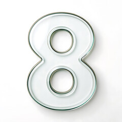 Translucent Glass Number Eight Modern Design Element