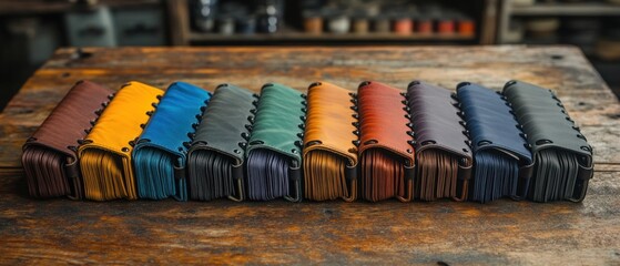 Naklejka premium Colorful Leather Card Holders