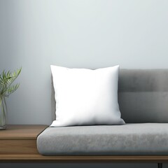 Modern Scandinavian Living Space with Cozy Pillows and Soft Textiles in a Minimalist Interior Design