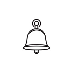 Single Line Drawing of a Classic Bell with Ringer and Hanger Loop