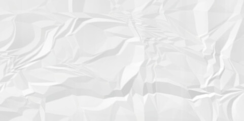 White abstract crumple obsolete billboard rumple. wrinkle ripped creased white crumple aged closeup craft document grunge recycling paper background.	
