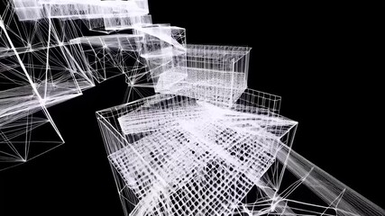 Looping abstract animation of dynamic wireframe lines forming geometric shapes and patterns against a dark background.
- Powered by Adobe