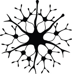 AI brain circuit Vector illustration Occult Symbol Brain with Sacred Geometry