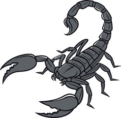 Detailed Illustration of a Scorpion with Raised Tail and Claws