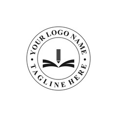 book logo design, illustration, vector, emblem, symbol, icon, education, campus, school, university, generic book logo design, simple, student, line, literature, idea, creative, paper, modern, emblem,