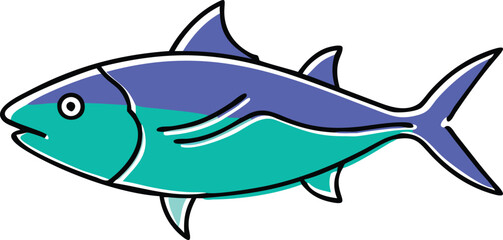 shark cartoon isolated on white